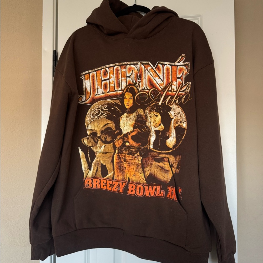 Jhene Aiko Breezy Bowl 2025 Official Merch Brown Hoodie (L) Unisex